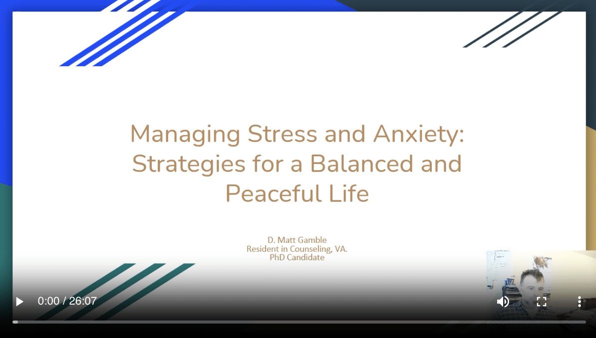 Managing Stress and Anxiety by Matthew Gamble