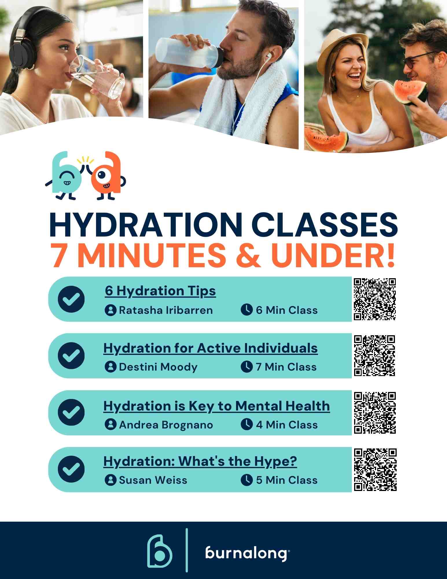 FCPS Fitness Top 5 Burnalong Classes Under 10 Minutes Flyer